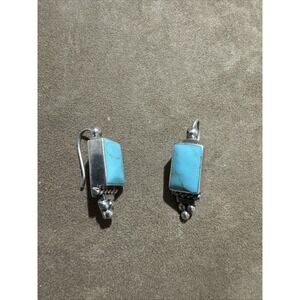 ati mexico 925 sterling silver Cute Turquoise Earrings Drops EUC